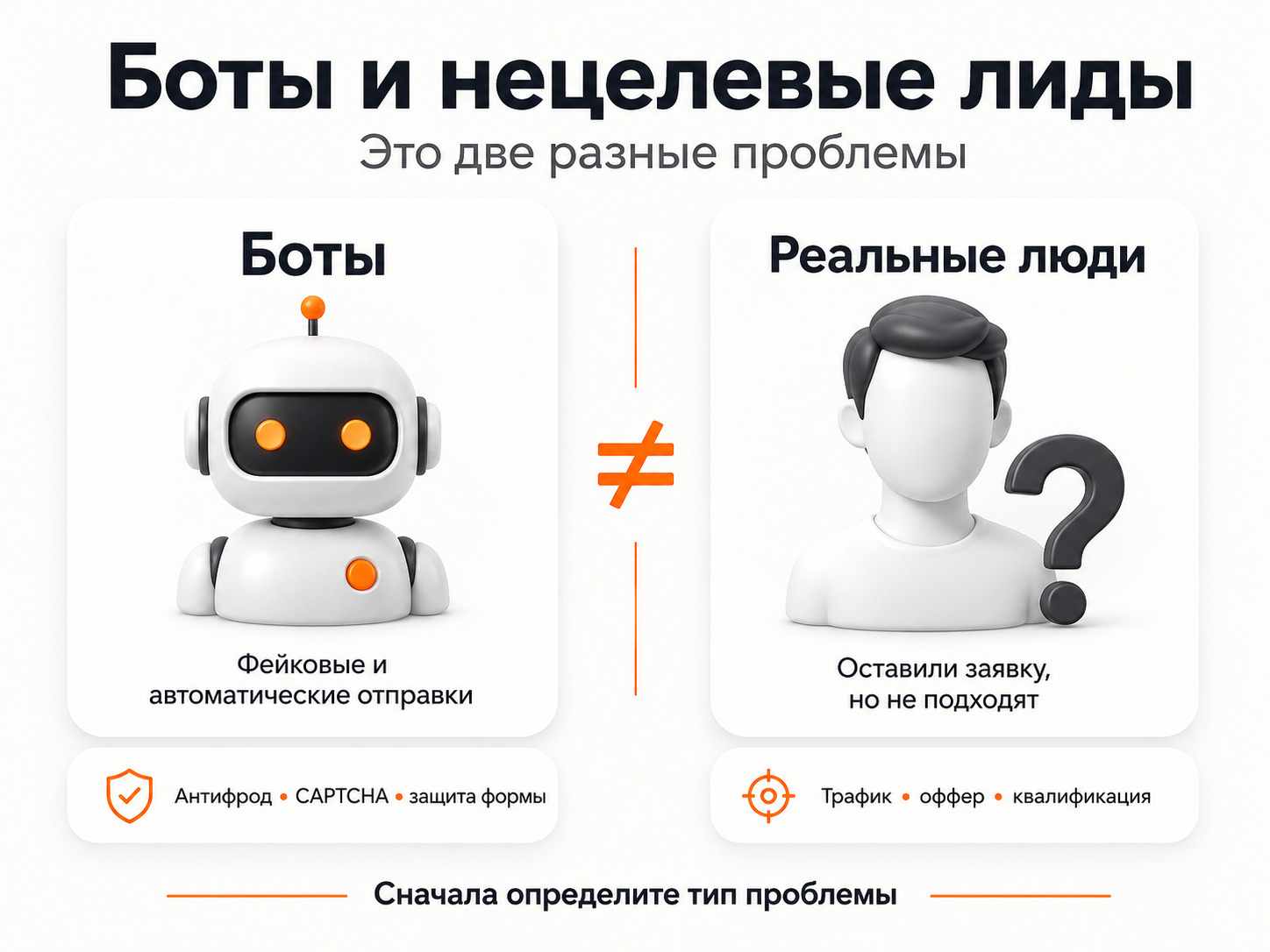 Разница между ботами и нецелевыми лидами