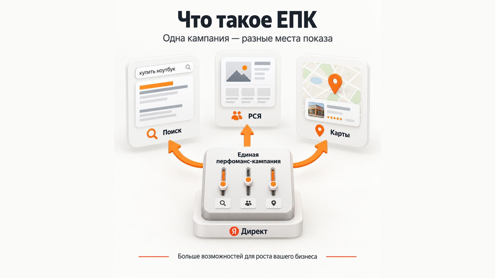 Единая перфоманс-кампания: Поиск, РСЯ и Карты