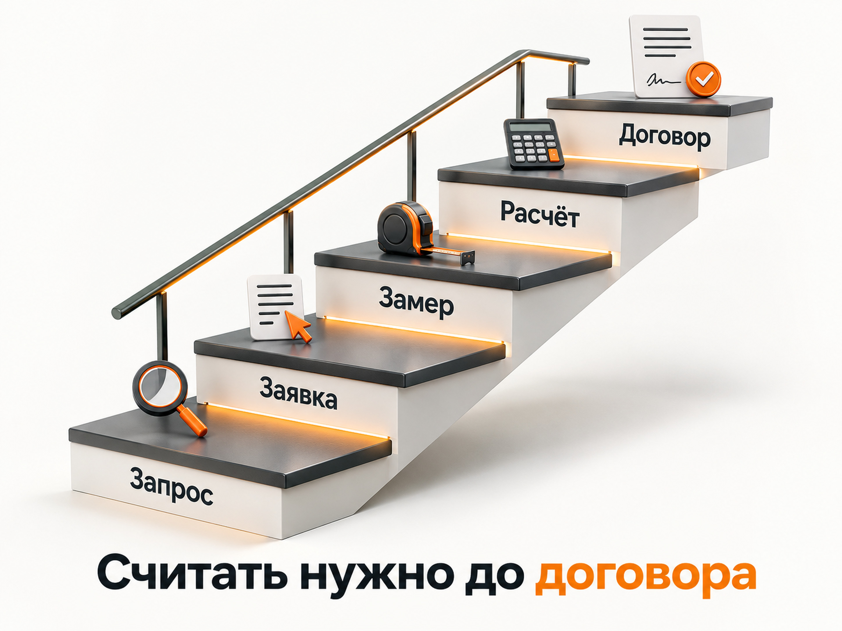 Этапы продвижения установки лестниц от запроса до договора