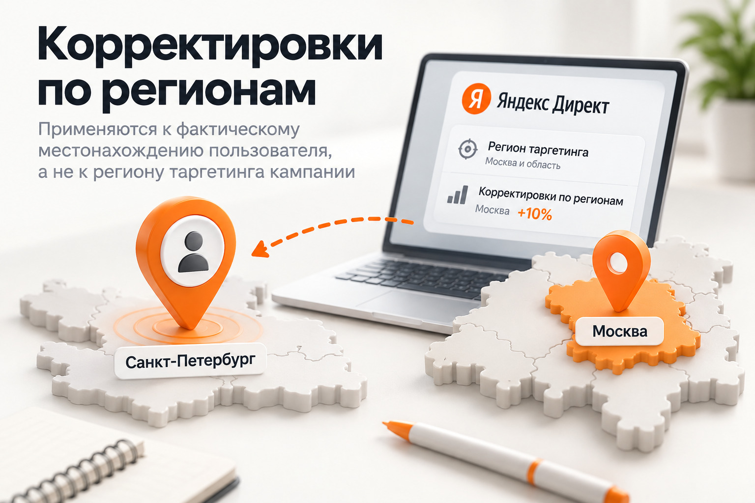 Регион таргетинга кампании и фактическое местонахождение пользователя
