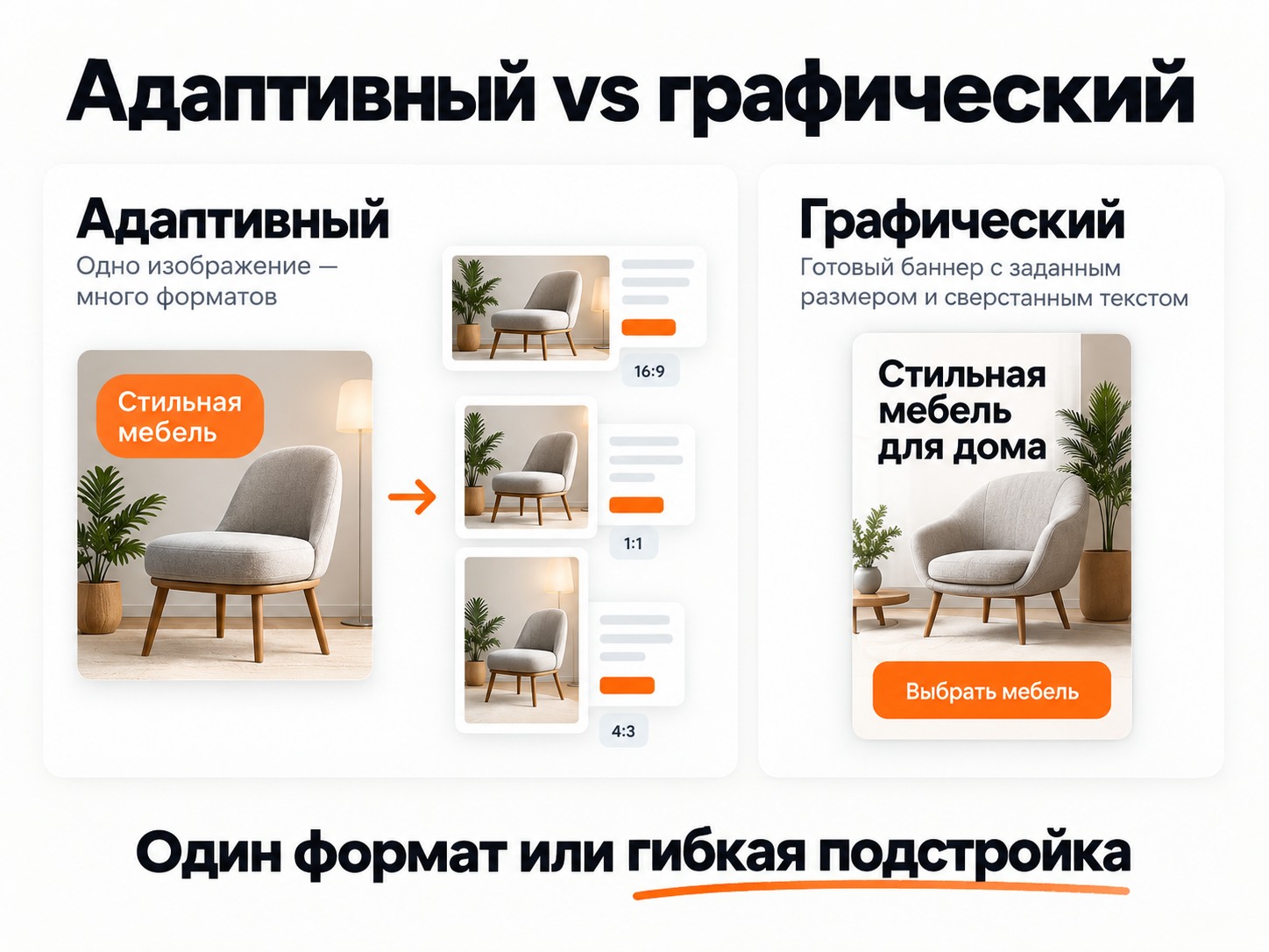 Адаптивный и графический креативы в Яндекс Директе