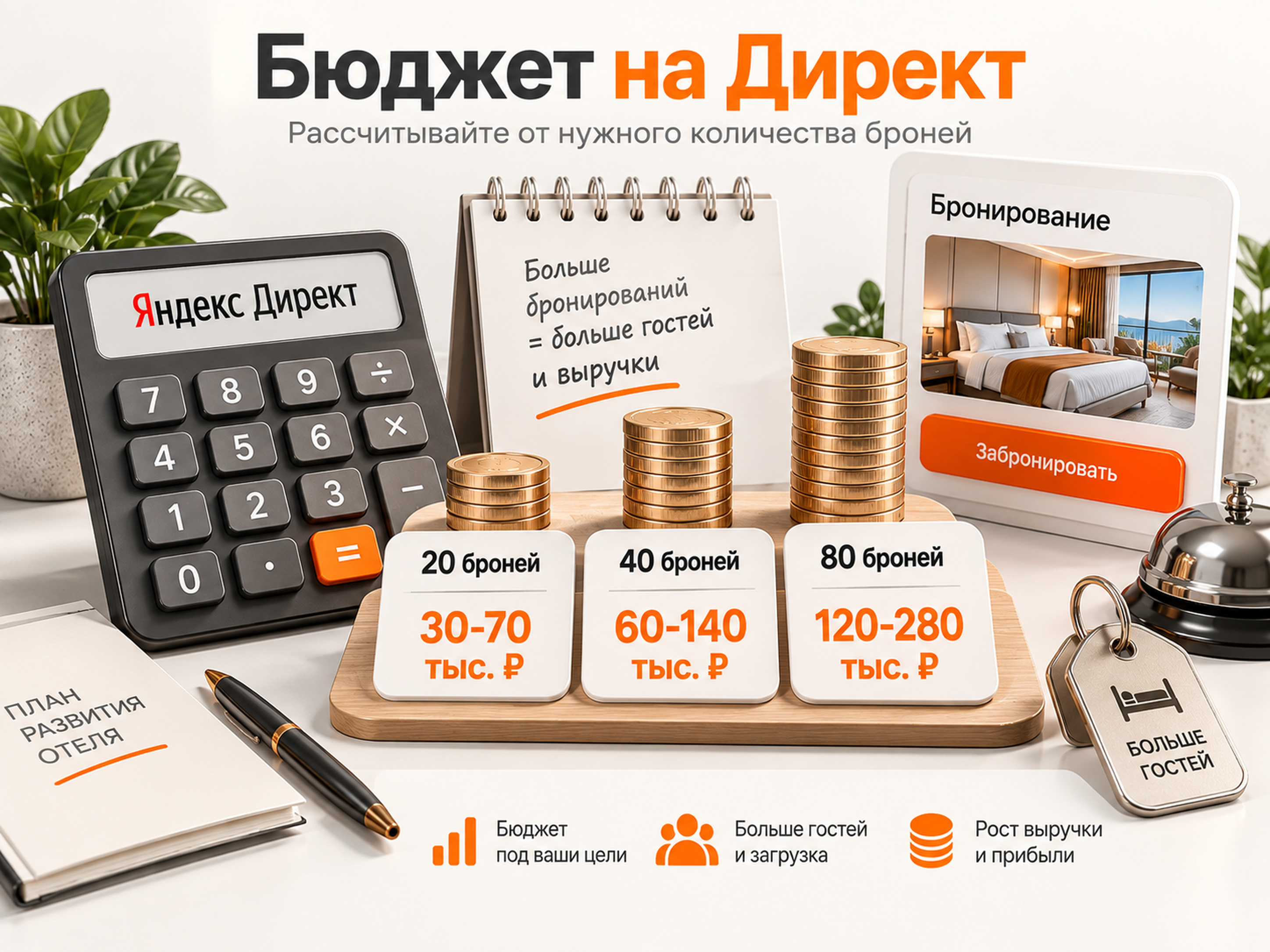 Продвижение отеля и базы отдыха: Яндекс Директ, бюджет и прогноз