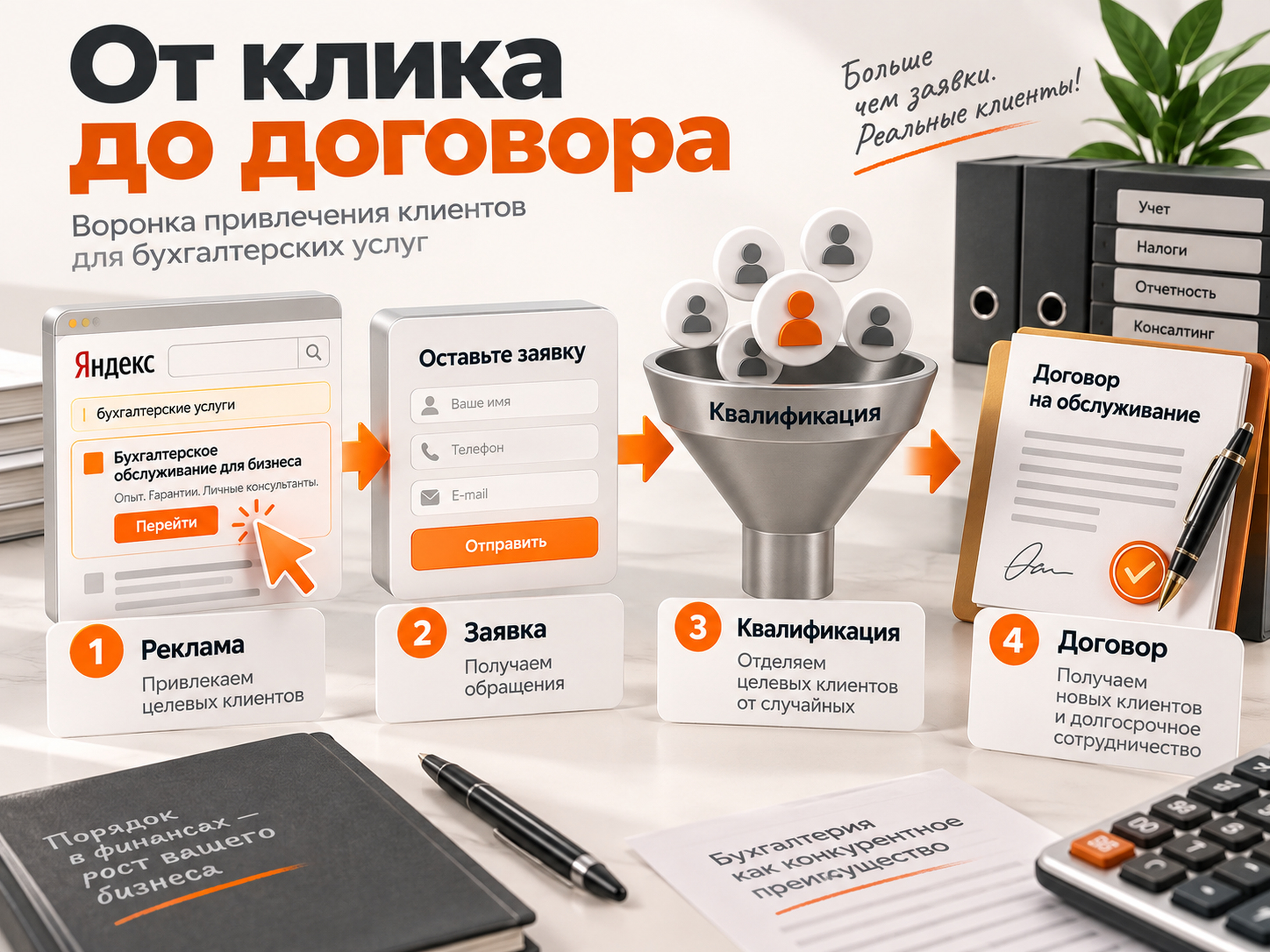 Воронка привлечения клиентов для бухгалтерских услуг