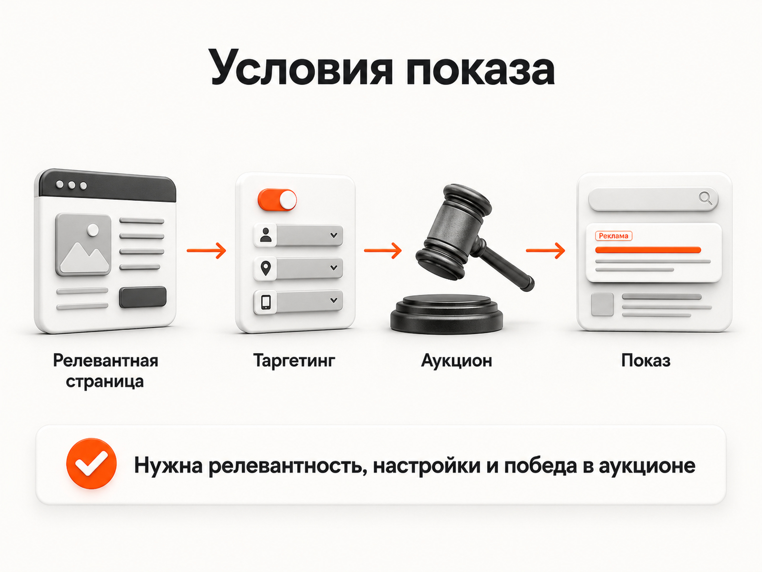 Условия показа на динамических местах: релевантная страница, таргетинг и аукцион