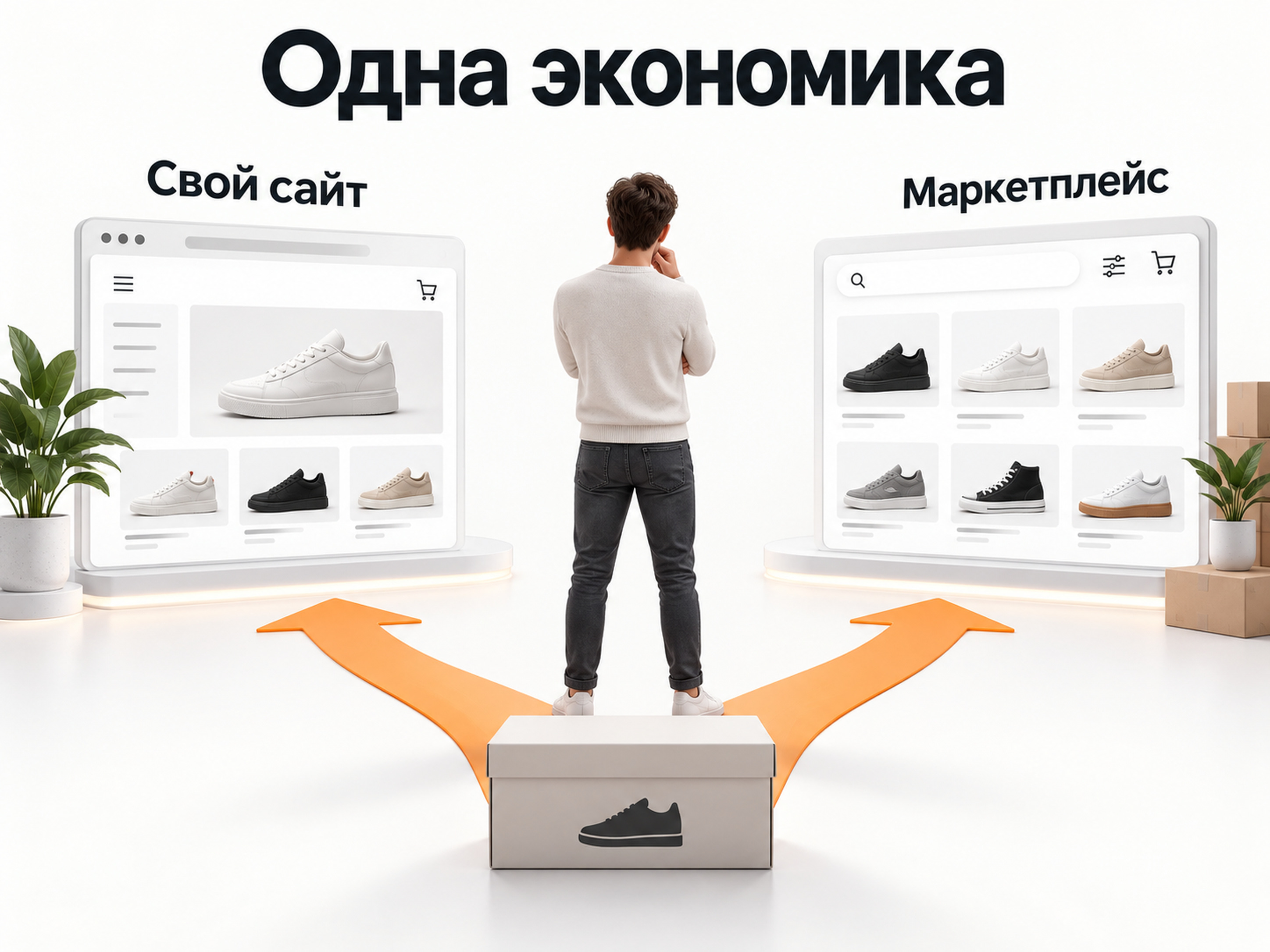 Выбор покупателя между сайтом обувного бренда и маркетплейсом