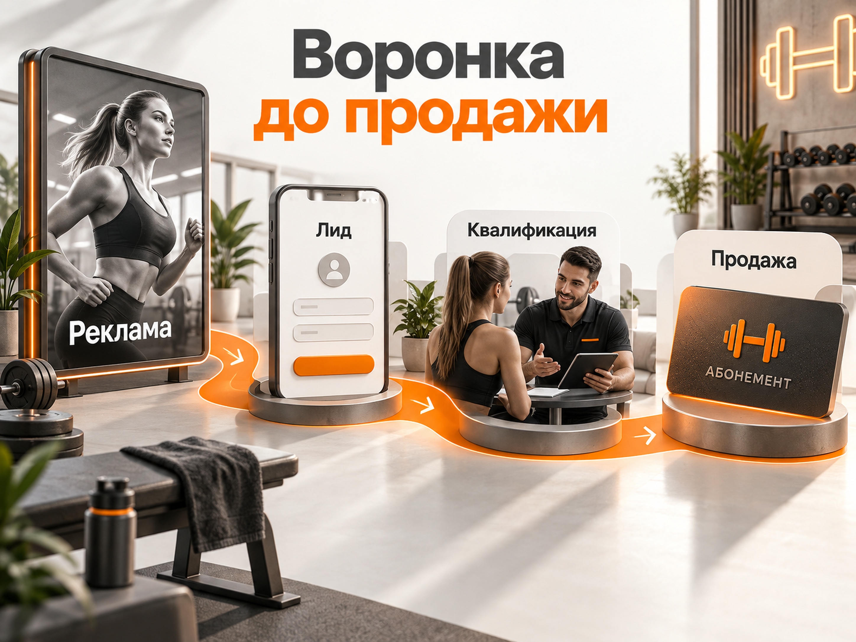 Воронка фитнес-клуба: от рекламы до продажи абонемента