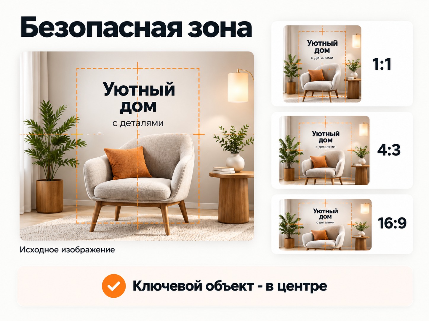 Безопасная зона для главного объекта на креативе