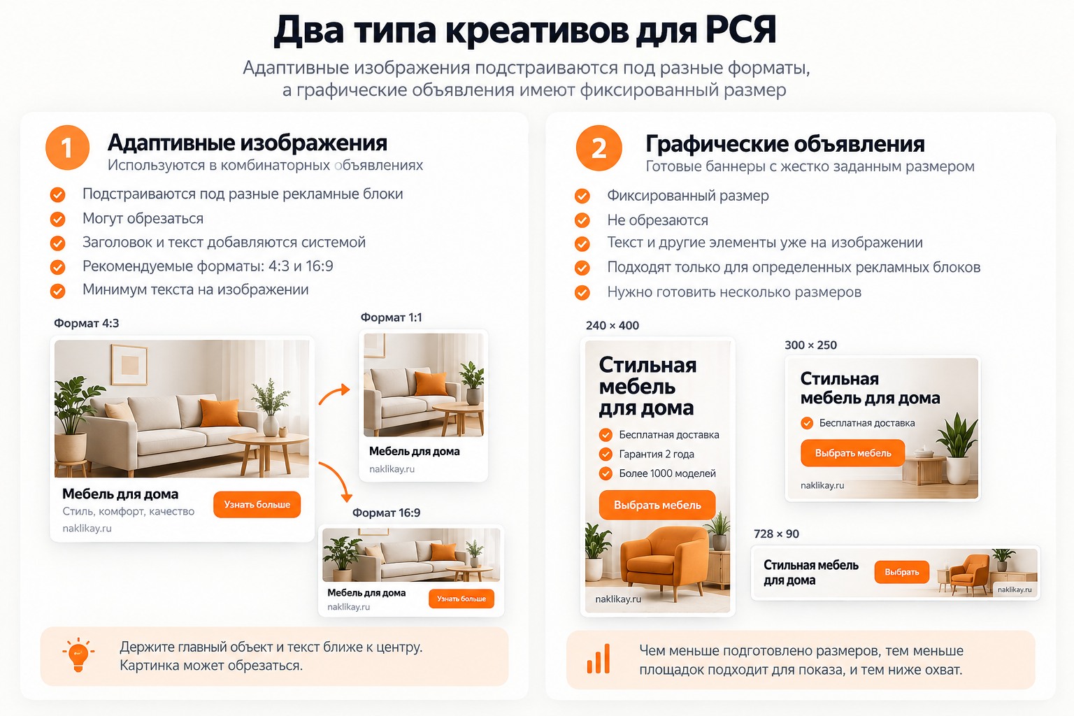 Сравнение креативов для РСЯ