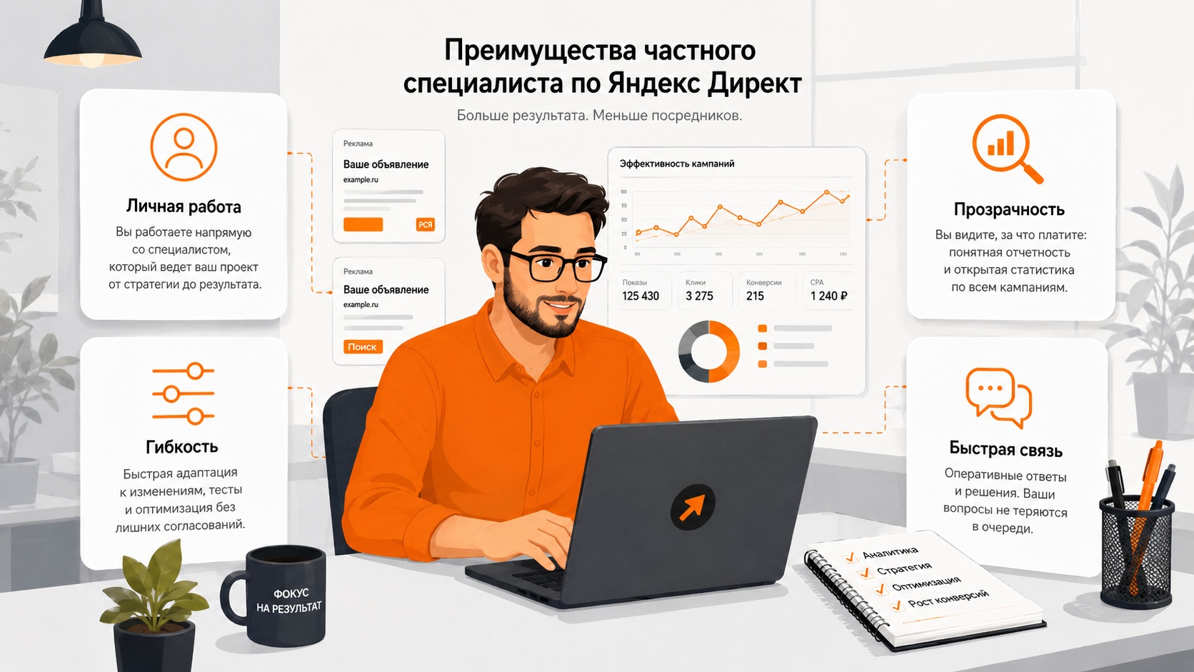 Преимущества частного специалиста по Яндекс Директ
