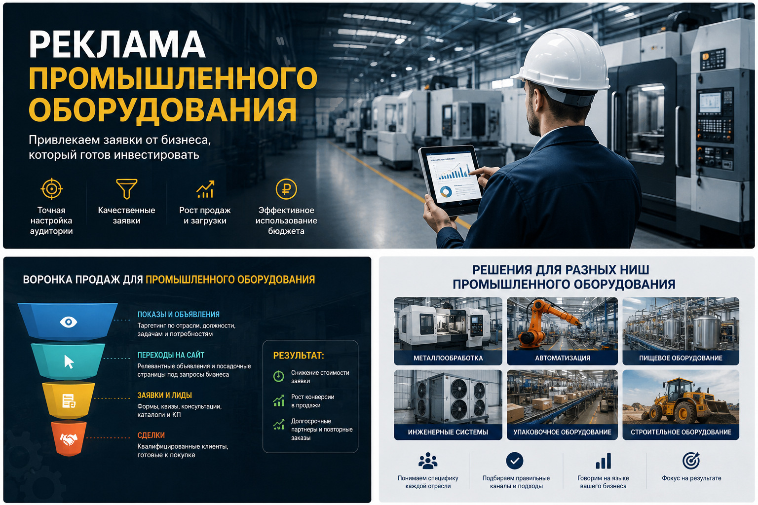 Воронка оценки рекламы промышленного оборудования
