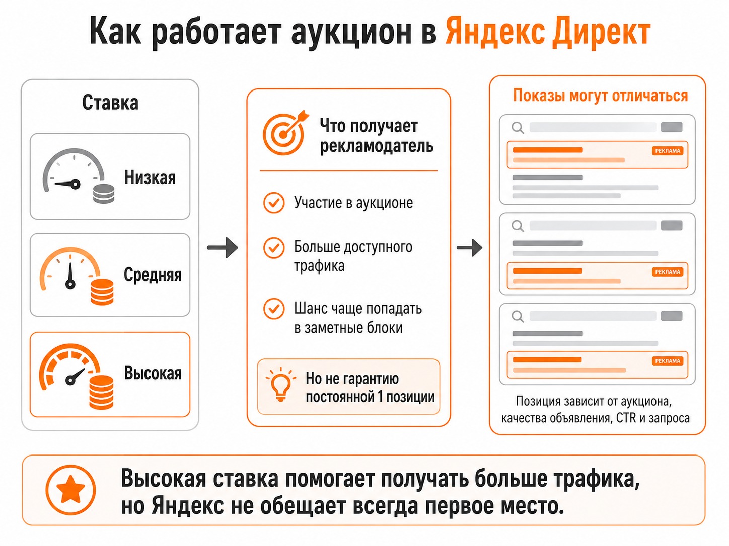 Как ставка влияет на участие в аукционе Яндекс Директа